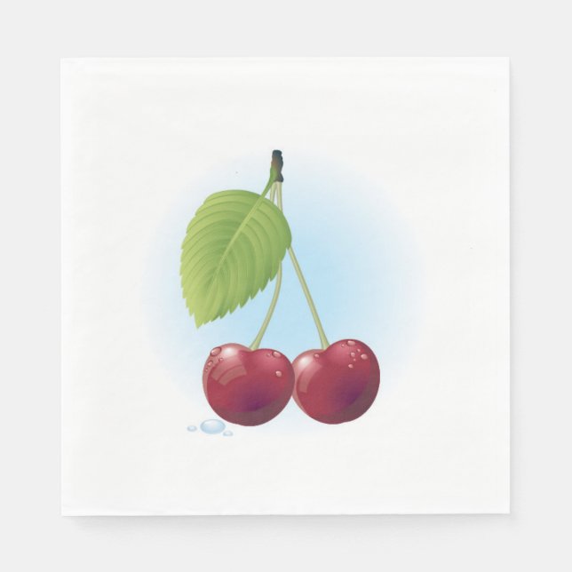 Guardanapo De Papel Cherries Luncheon Napkins (Frente)