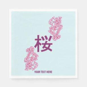 Guardanapo De Papel Cherry blosom kanji escrevendo Japonês