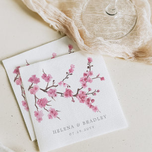 Guardanapo De Papel Cherry Blossom Bloom Cocktail de Casamento