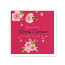 Cherry Blossom Festa de formatura floral verde ros