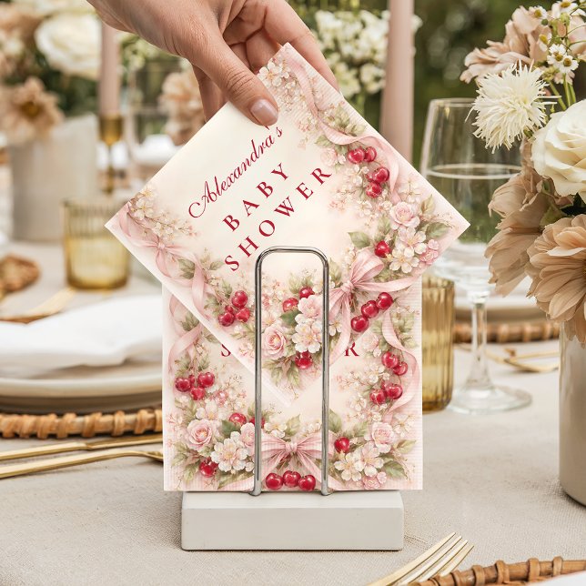 Guardanapo De Papel Cherry Blossom Garden Baby Shower (Criador carregado)