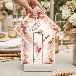 Guardanapo De Papel Cherry Blossom Garden Girl 1st Birthday