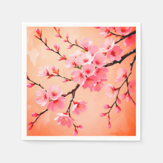 Guardanapo De Papel Cherry Blossom Napkin - Elegante Sakura Floral Tab