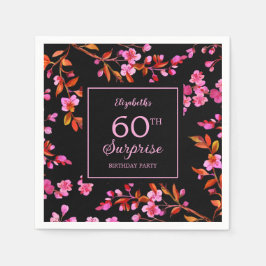 Guardanapo De Papel Cherry Blossom Sakura Surpresa Negra Aniversário