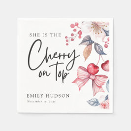 Guardanapo De Papel Cherry no Chá de fraldas de coquete do Arco Rosa S