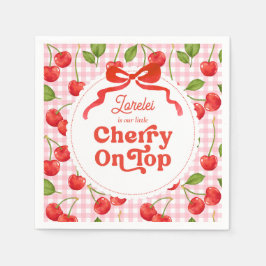 Guardanapo De Papel Cherry Personalizado no Topo Aniversário Napkins