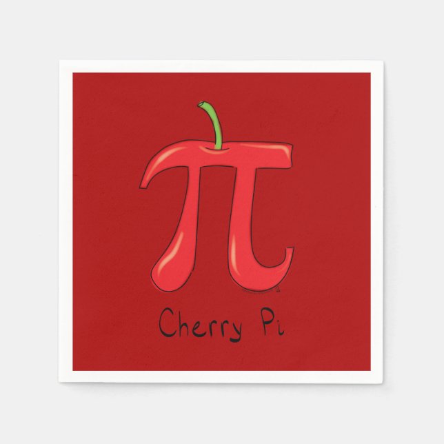 Guardanapo De Papel Cherry Pi - Símbolo Math Professor Engraçado (Frente)
