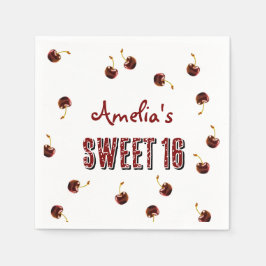 Guardanapo De Papel Cherry Sweet 16 Partido Personalizado