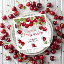 Guardanapo De Papel Cherry Watercolor No Chá de fraldas Moderno Superi