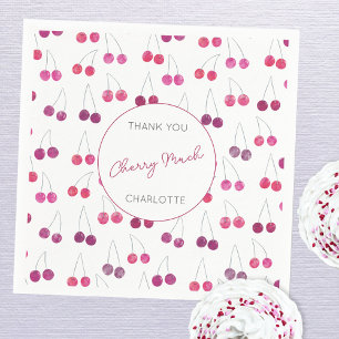 Guardanapo De Papel Cherry Watercolor Obrigado Personalizado