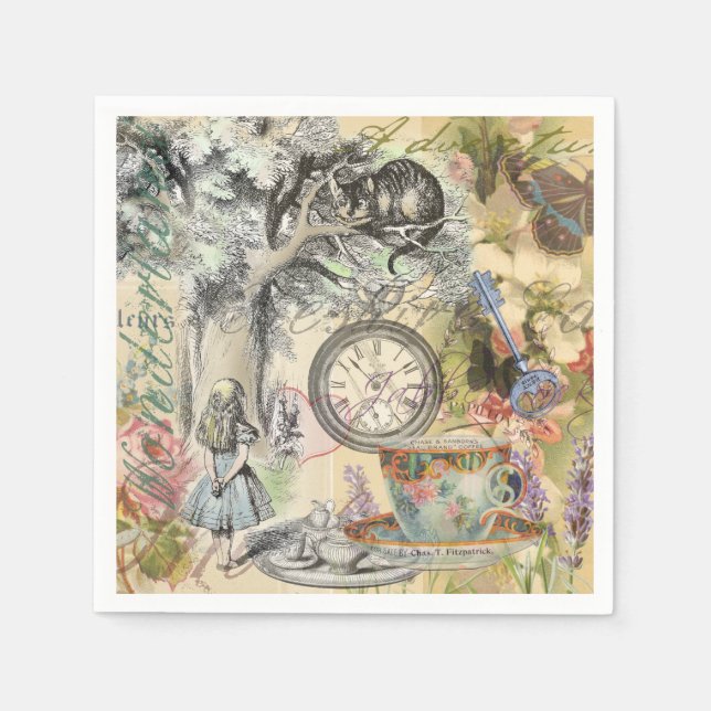 Guardanapo De Papel Cheshire Cat Alice Wonderland Classic (Frente)