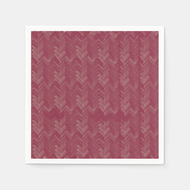 Guardanapo De Papel Chevron Herringbone Padrão Vermelho Luxurioso (Frente)