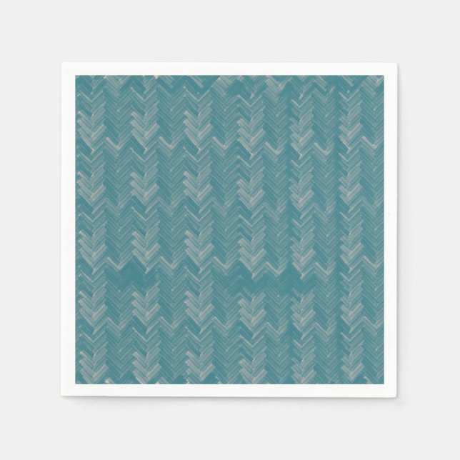 Guardanapo De Papel Chevron Herringbone Pattern Turquoise (Frente)