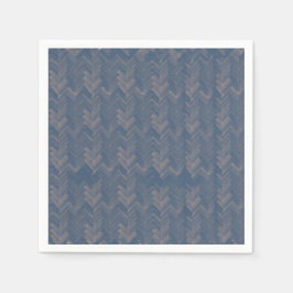 Guardanapo De Papel Chevron Herringbone Patterno Retro Azul