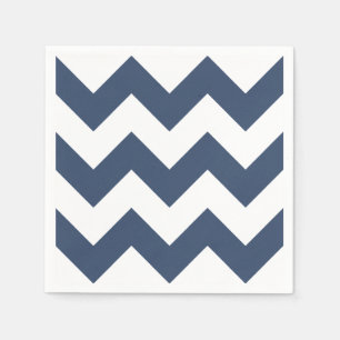 Guardanapo De Papel Chevron moderno do azul marinho e o branco