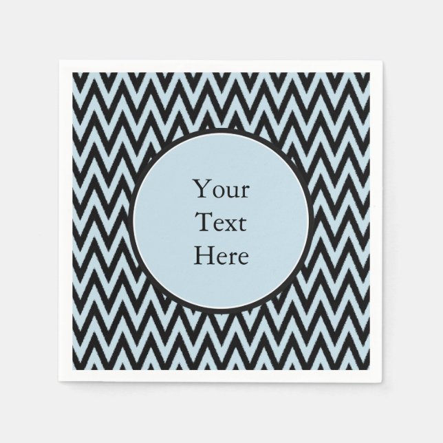 Guardanapo De Papel Chevron Preto Azul (Frente)