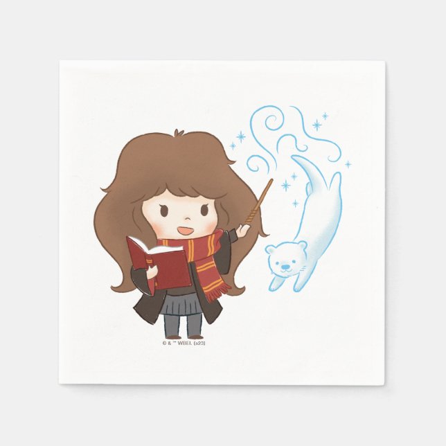 Guardanapo De Papel Chibi Hermione Granger Patronus (Frente)