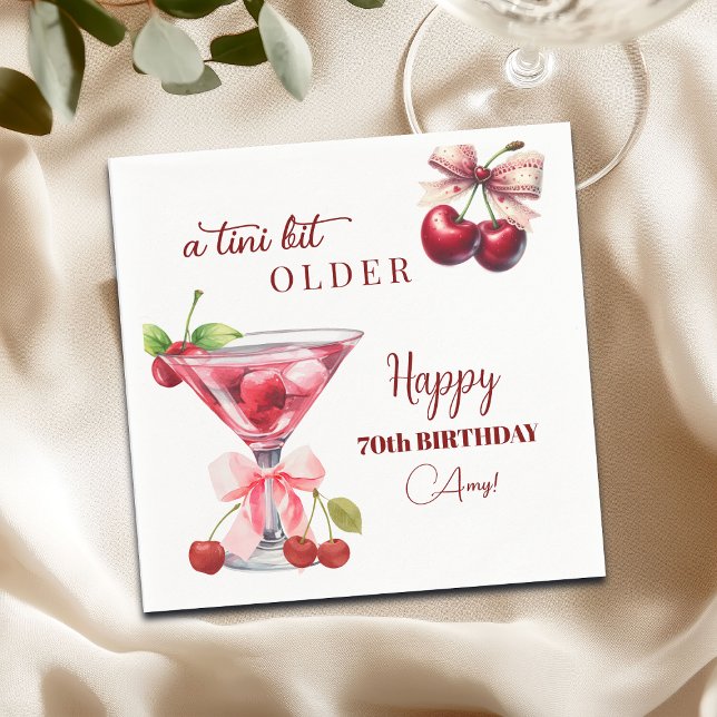 Guardanapo De Papel Chic A Tini Bit Mais Velha Martini de Cereja Anive (Criador carregado)