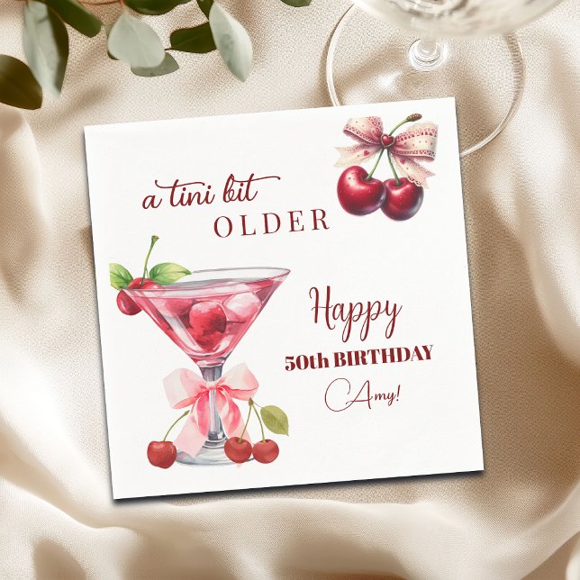 Guardanapo De Papel Chic A Tini Bit Mais Velho Martini de Cereja Anive (Criador carregado)