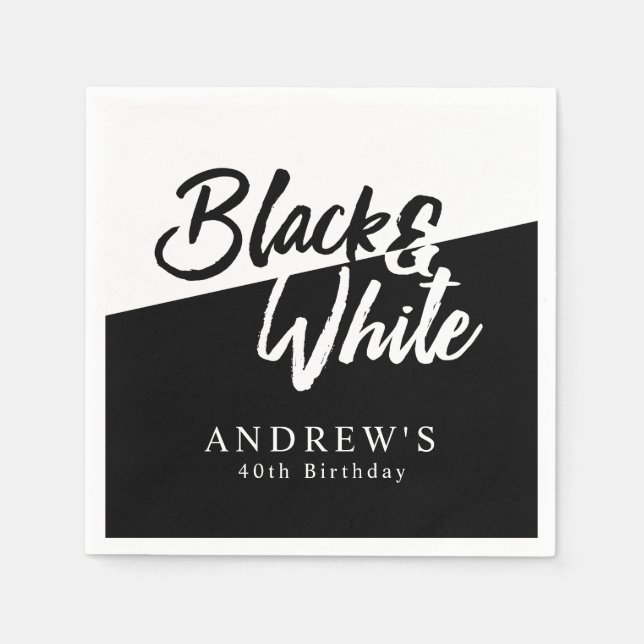 Guardanapo De Papel Chic Black and White Party (Frente)