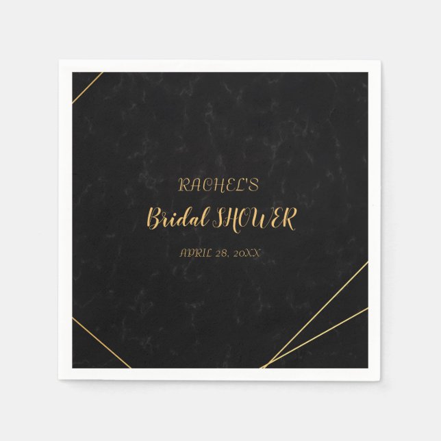 Guardanapo De Papel Chic Black & Dourado Quadro geométrico (Frente)