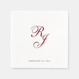 Guardanapo De Papel Chic Burgundy Monograma Casamento Napkins