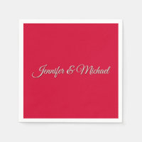 Chic Calliographic Elegante Cherry Red Personaliza