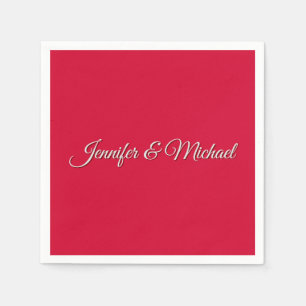 Guardanapo De Papel Chic Calliographic Elegante Cherry Red Personaliza