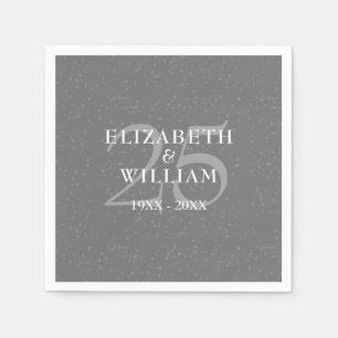 Guardanapo De Papel Chic Confetti do Casamento de 25 Silver