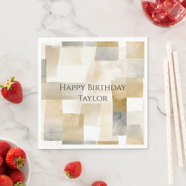 Guardanapo De Papel Chic Cream Brown Abstrato (Insitu)