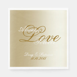 Guardanapo De Papel Chic Dourado Cream Amor Sempre Casamento