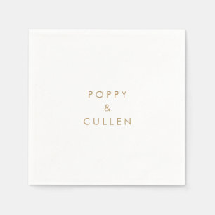 Guardanapo De Papel Chic Dourado Typografia Casamento Napkins