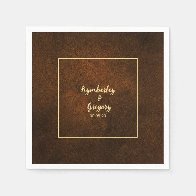 Guardanapo De Papel Chic Elegant Dark Brown Texturizado (Frente)