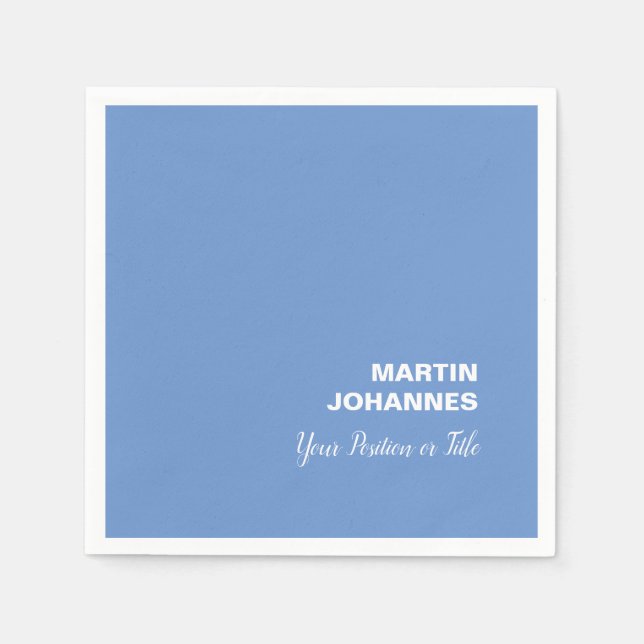 Guardanapo De Papel Chic Elegante Mínimo Azul-Na moda (Frente)