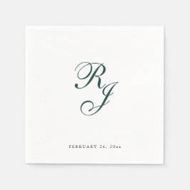 Guardanapo De Papel Chic Emerald Green Monograma Casamento Napkins