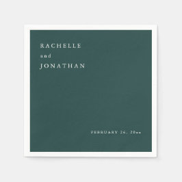 Guardanapo De Papel Chic Emerald Green White Simple Wedkins