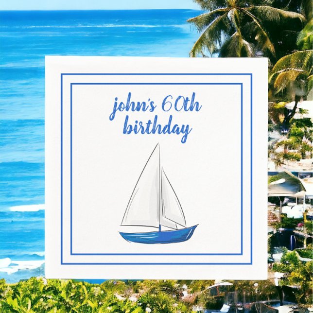 Guardanapo De Papel Chic Festa de Cocktail Azul Náutico  (Criador carregado)