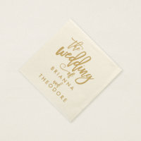 Chic Hand - Adição de Casamento Dourado Napkins