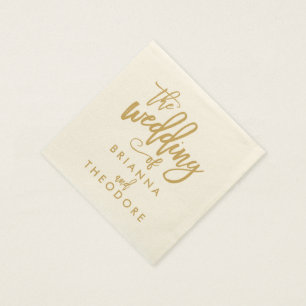 Guardanapo De Papel Chic Hand - Adição de Casamento Dourado Napkins