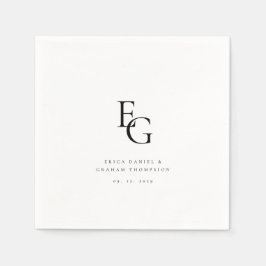 Guardanapo De Papel Chic Minimal Monogram Wedding