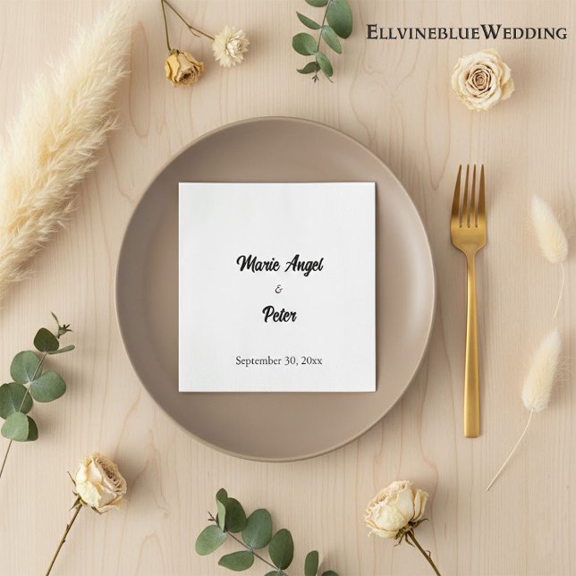 Guardanapo De Papel Chic Minimalist Typography Wedding (Criador carregado)