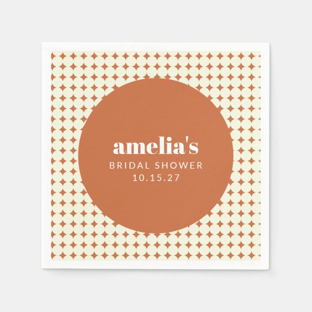 Guardanapo De Papel Chic Moderno Pontos de Terracota Casamento Custom (Frente)