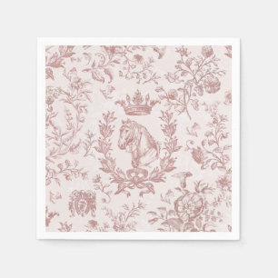 Guardanapo De Papel Chic Plum Beige Equestre Clássico Elegante