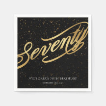 Chic SÉCULO 70 Confetti Caligrafia Dourada Preta