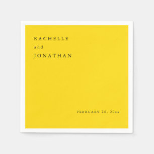 Guardanapo De Papel Chic Sunshine Amarelo Branco Simples Casamento Nap