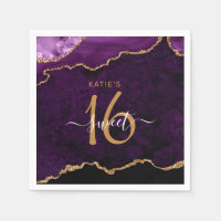 Chic Sweet 16 Purple Dourado Agate Partido Persona