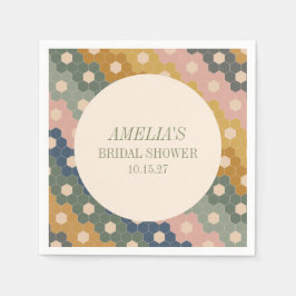 Guardanapo De Papel Chic Vintage Boho Terroso Chá de Noiva Personaliza