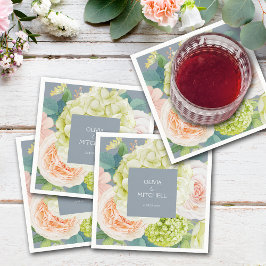 Guardanapo De Papel Chic Watercolor Florals Dusty Blue