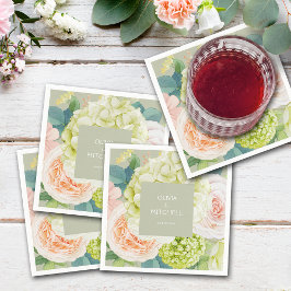 Guardanapo De Papel Chic Watercolor Florals Sage Green Napkins