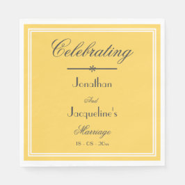 Guardanapo De Papel Chic Yellow Wedding Personalizado Luncheon Elegant